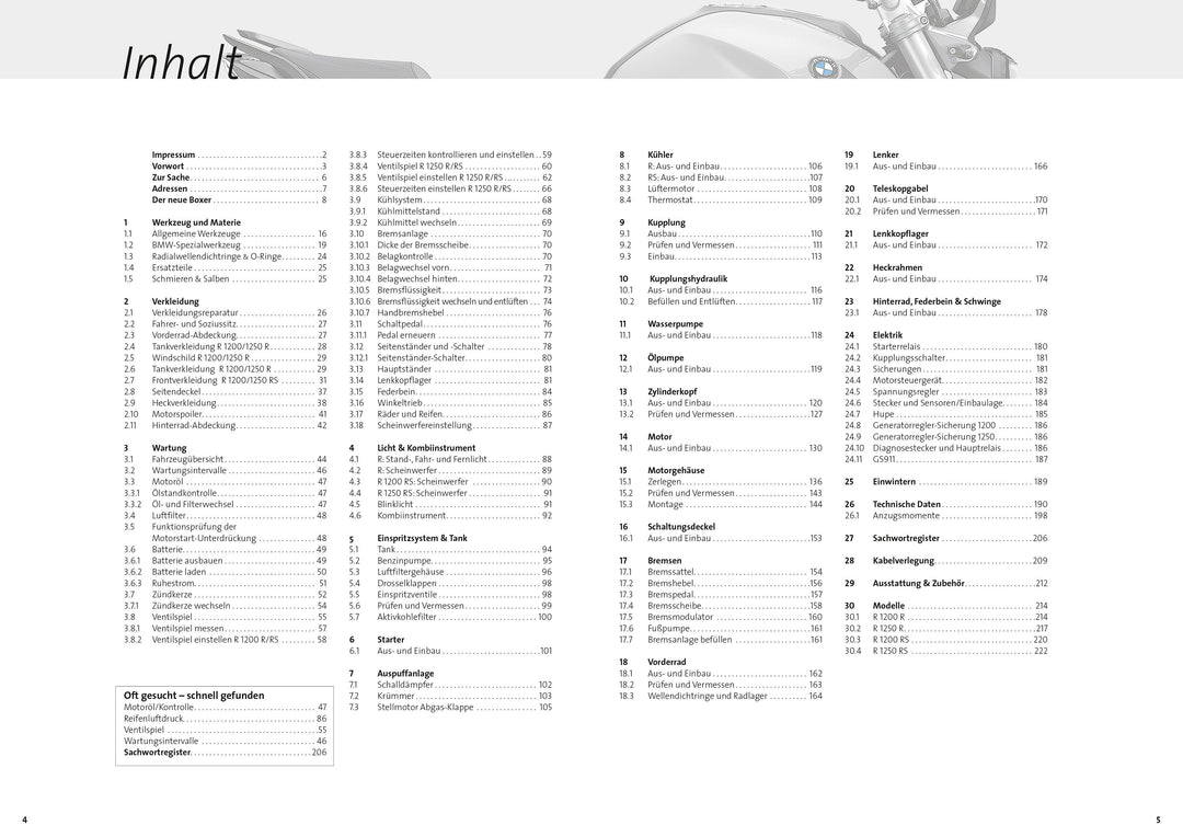 BMW R 1200 R, BMW R 1250 R, BMW R 1200 RS, BMW R 1250 RS Reparaturanleitung ...