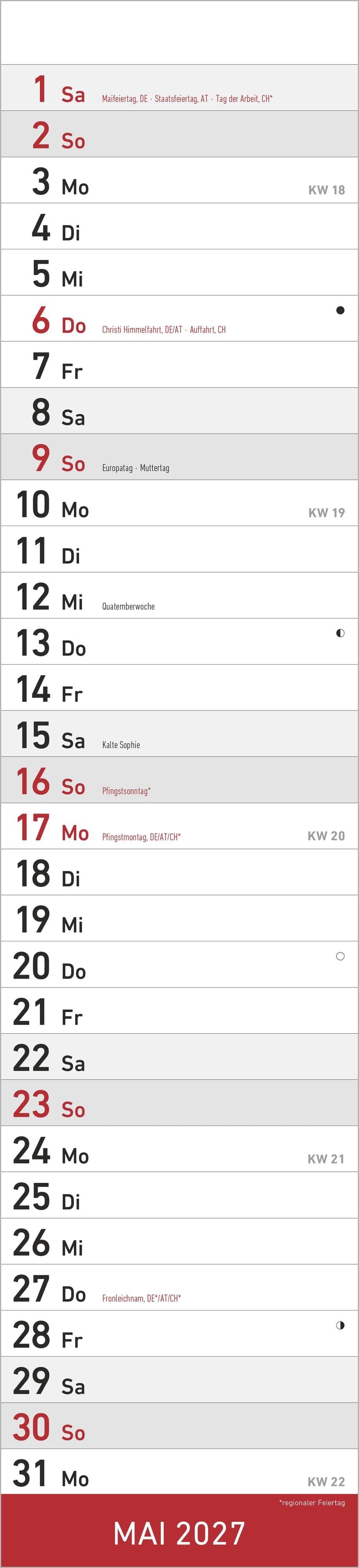 Streifenplaner ROT 2027 | -