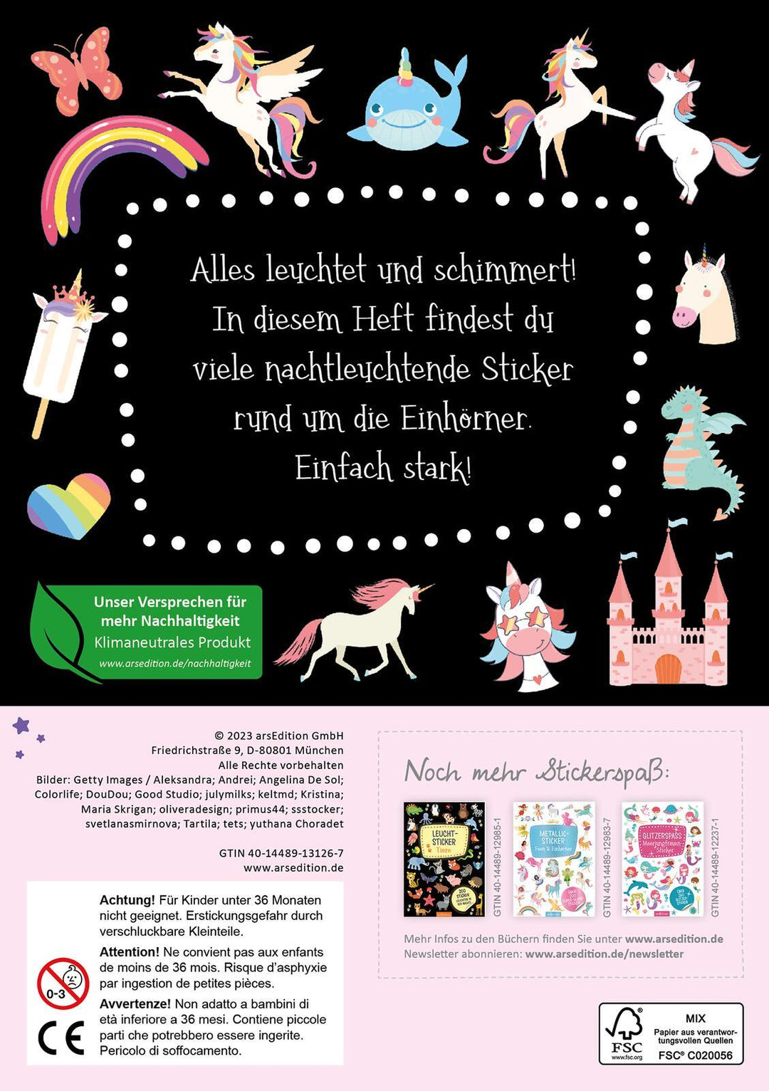 Leucht-Sticker - Einhörner | -