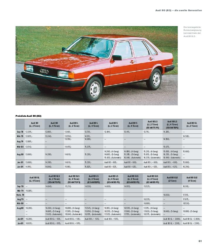 Audi 80 - Alle Modelle von 1972 bis 1995. | Thierl, Kevin