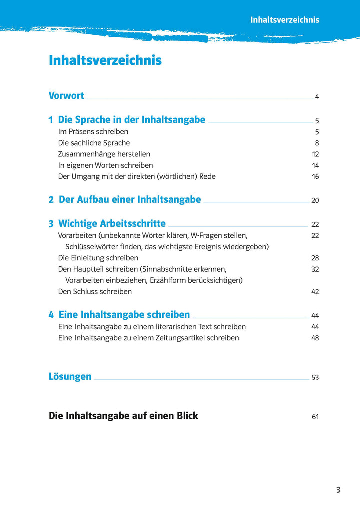 10-Minuten-Training Deutsch Aufsatz Inhaltsangabe 6. - 8. Klasse | -