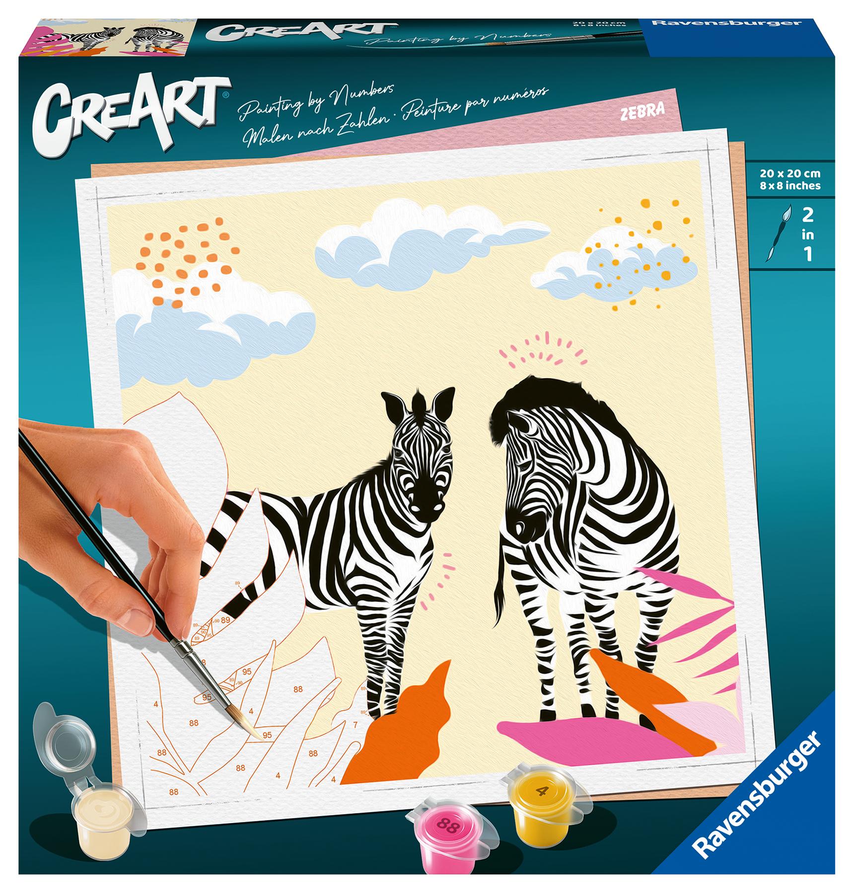 Ravensburger CreArt - Malen nach Zahlen 23666 - Zebra - ab 12 Jahren | -