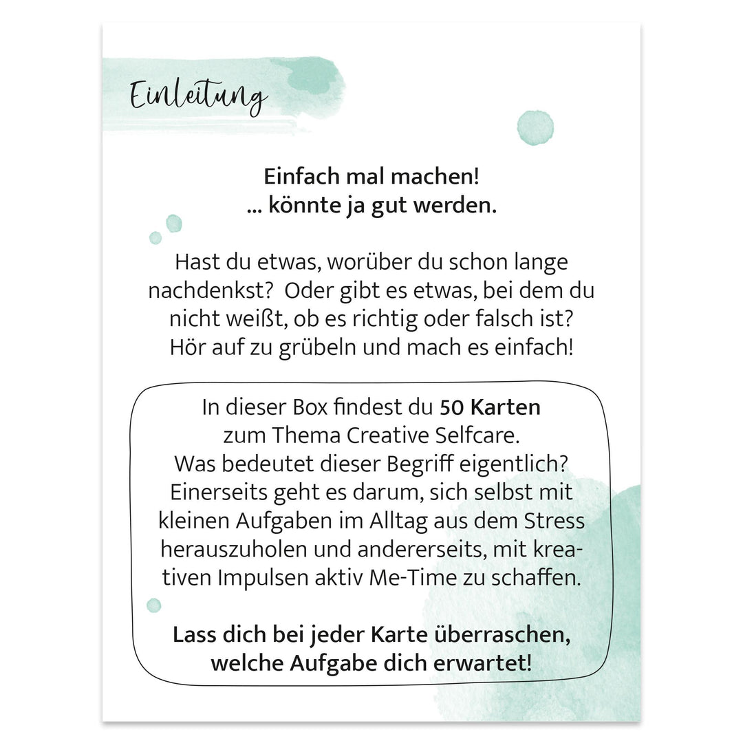 Meine kreative Selfcare-Box Das tu ich nur für mich! 50 achtsame & kreative ...