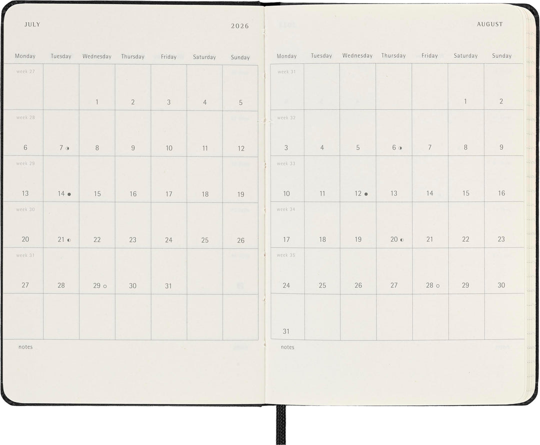 Moleskine 18 Monate Wochenkalender 2025/2026, P/A6, 1 Wo = 2 Seiten, Horizon...