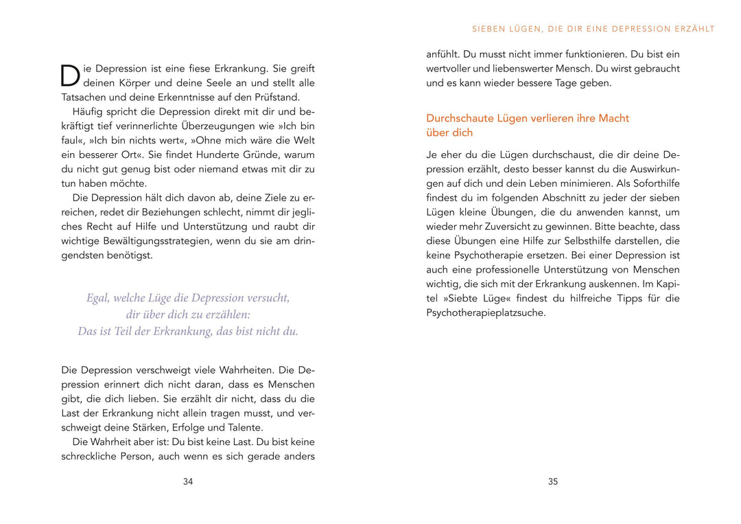7 Lügen, die dir eine Depression erzählt | Berger, Dinah-Kristin