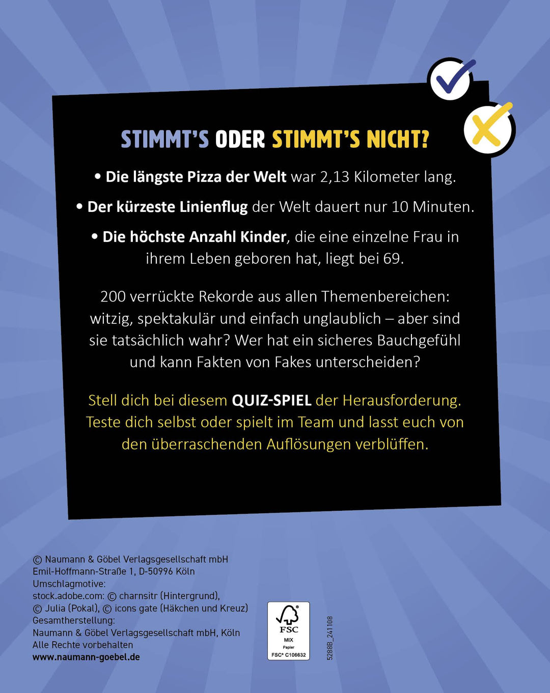 Wahr oder nicht? Verrückte Rekorde I Das Quizspiel | -