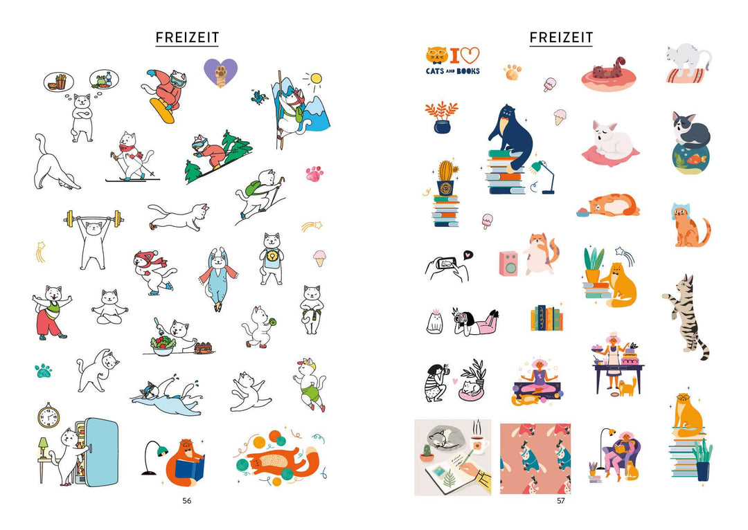 Bullet Journal Stickerbuch - Katzenliebe | -