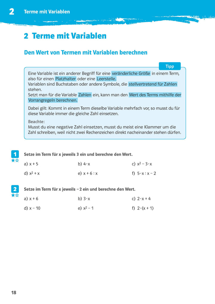 10-Minuten-Training Mathematik Rechnen mit Termen 7./8. Klasse. Kleine Lernp...