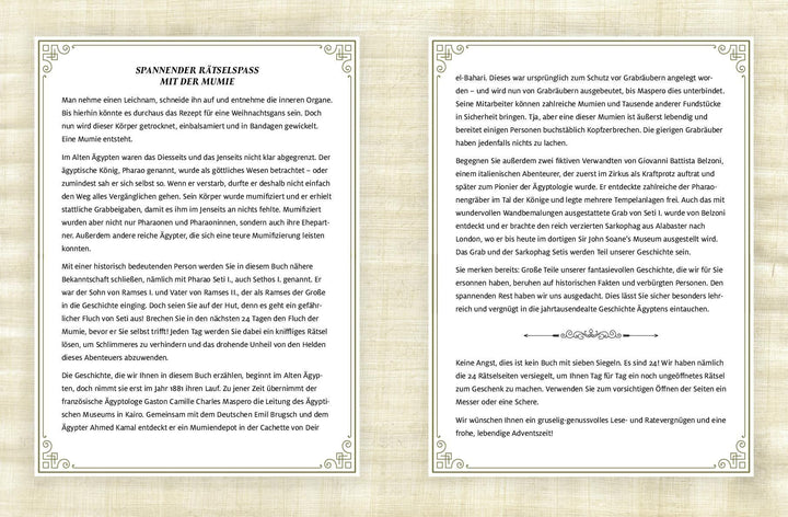 Der Fluch der Mumie Adventskalender der Logikrätsel | Kiefer, Philip