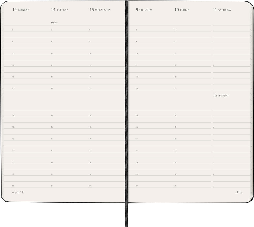 Moleskine 12 Monate Wochenkalender 2026, Large/A5, 1 Wo = 2 Seiten, vertikal...