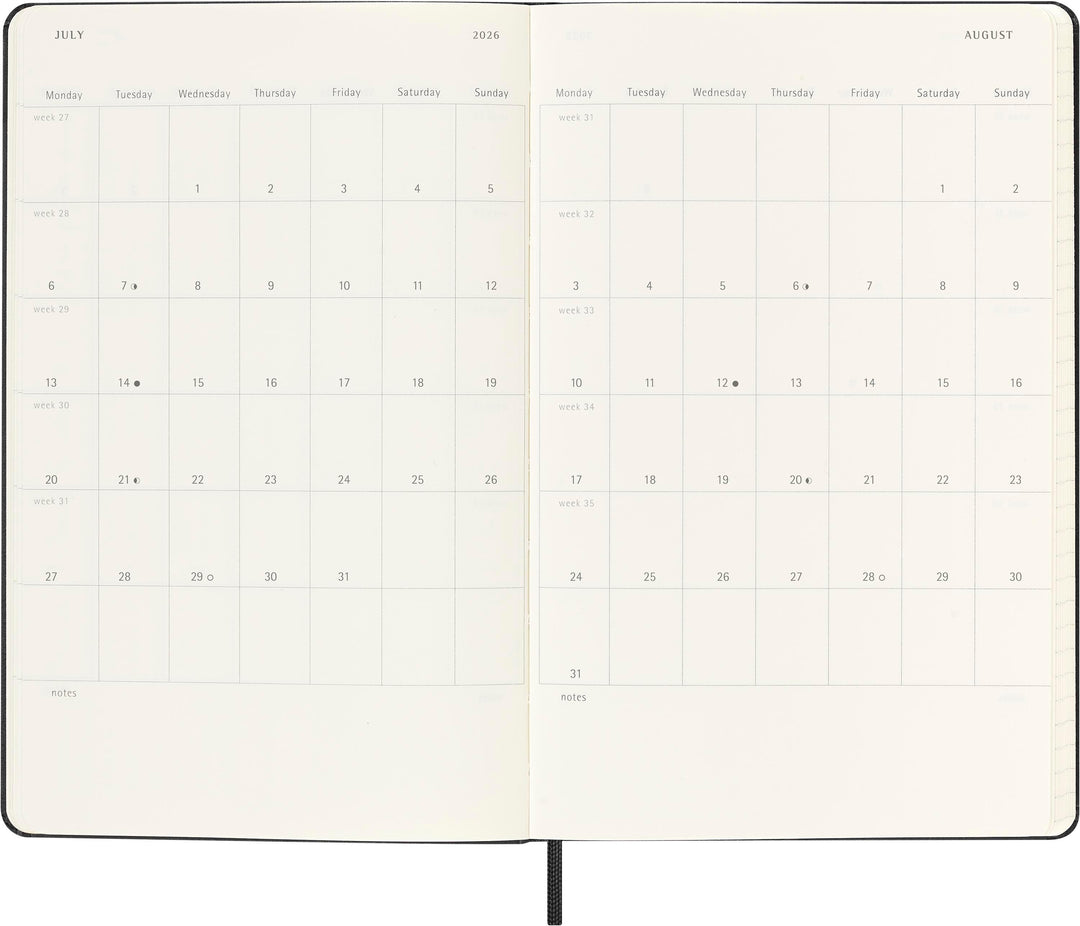 Moleskine 18 Monate Wochenkalender 2025/2026, L/A5, 1 Wo = 2 Seiten, Horizon...