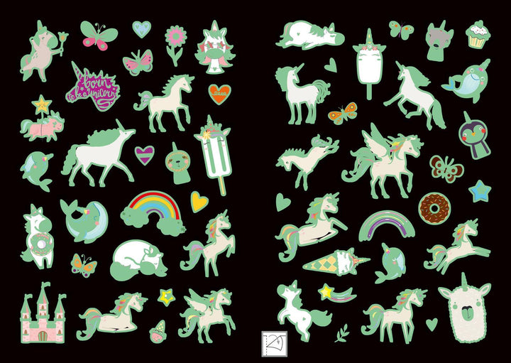 Leucht-Sticker - Einhörner | -