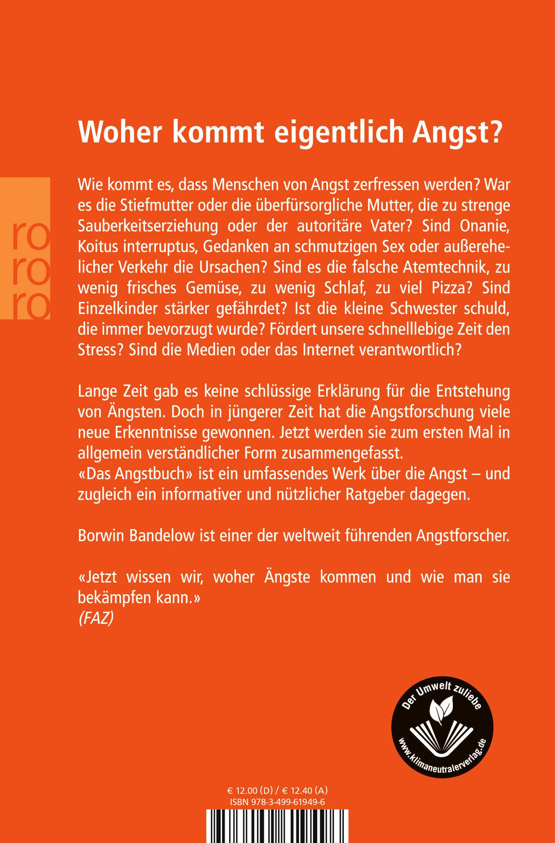 Das Angstbuch | Bandelow, Borwin