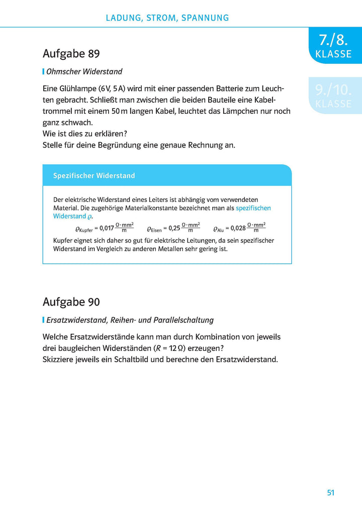 200 Physikübungen wie in der Schule 7 - 10 | -