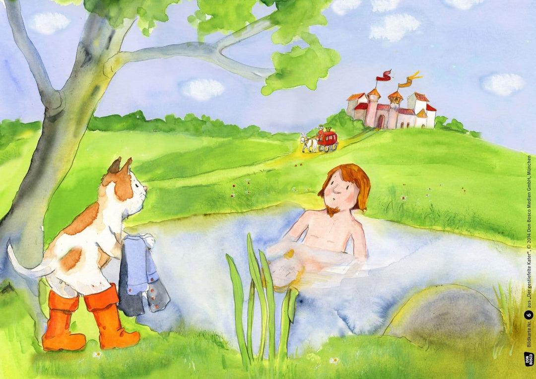 Der gestiefelte Kater. Kamishibai Bildkartenset. | Grimm, Brüder