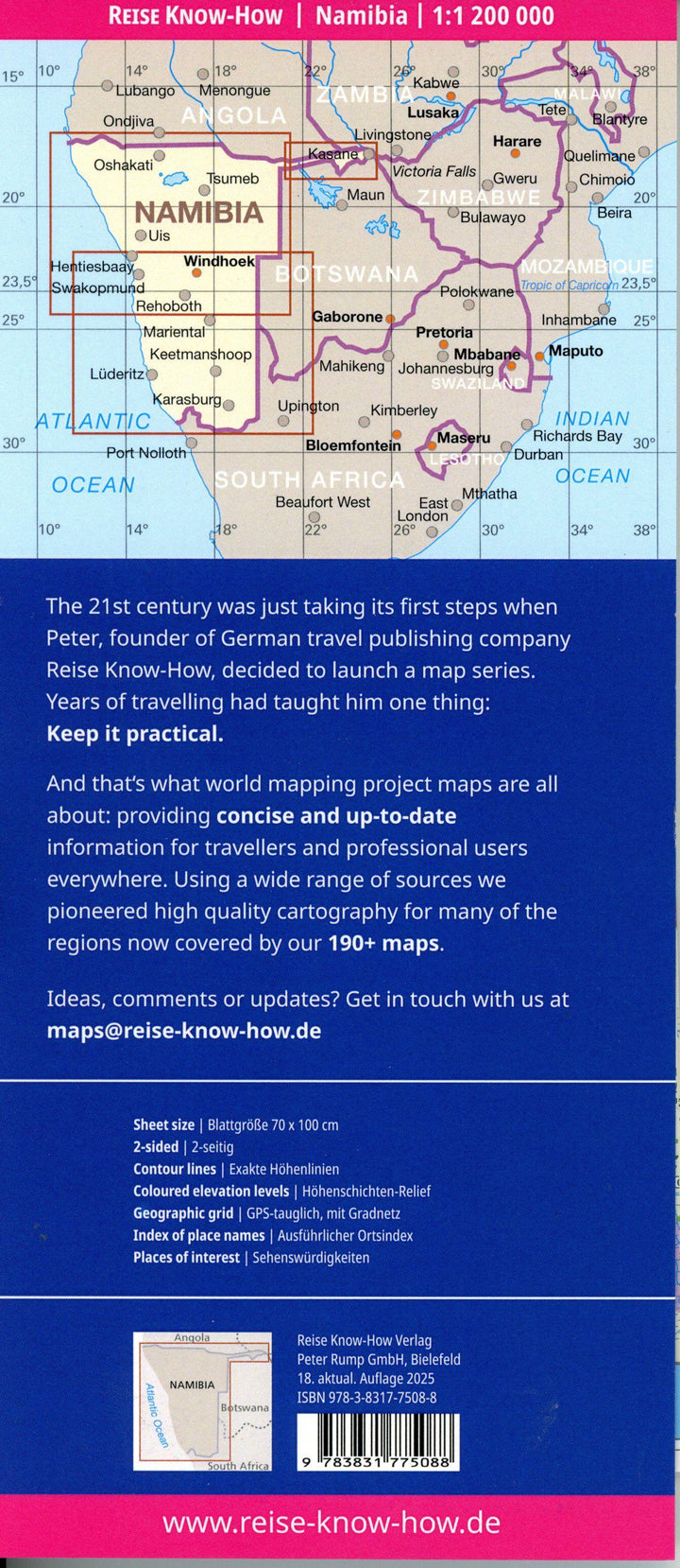 Reise Know-How Landkarte Namibia (1:1.200.000) | -