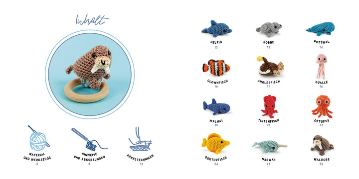 Mini-Amigurumis - süße Meeresbewohner | Abbondio, Sarah