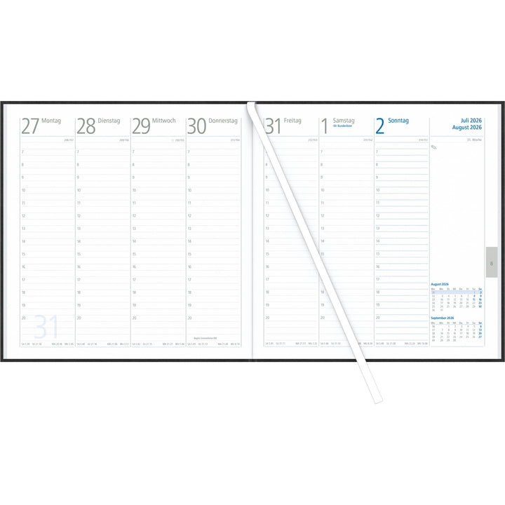 Wochenbuch Sekretär 2026 - Bürokalender 20x21 cm - Farbe: anthrazit - 1 Woch...