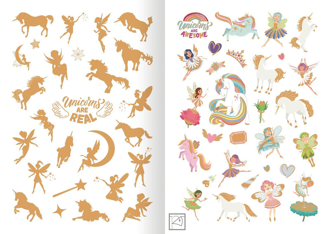 Metallic-Sticker - Feen & Einhörner | -