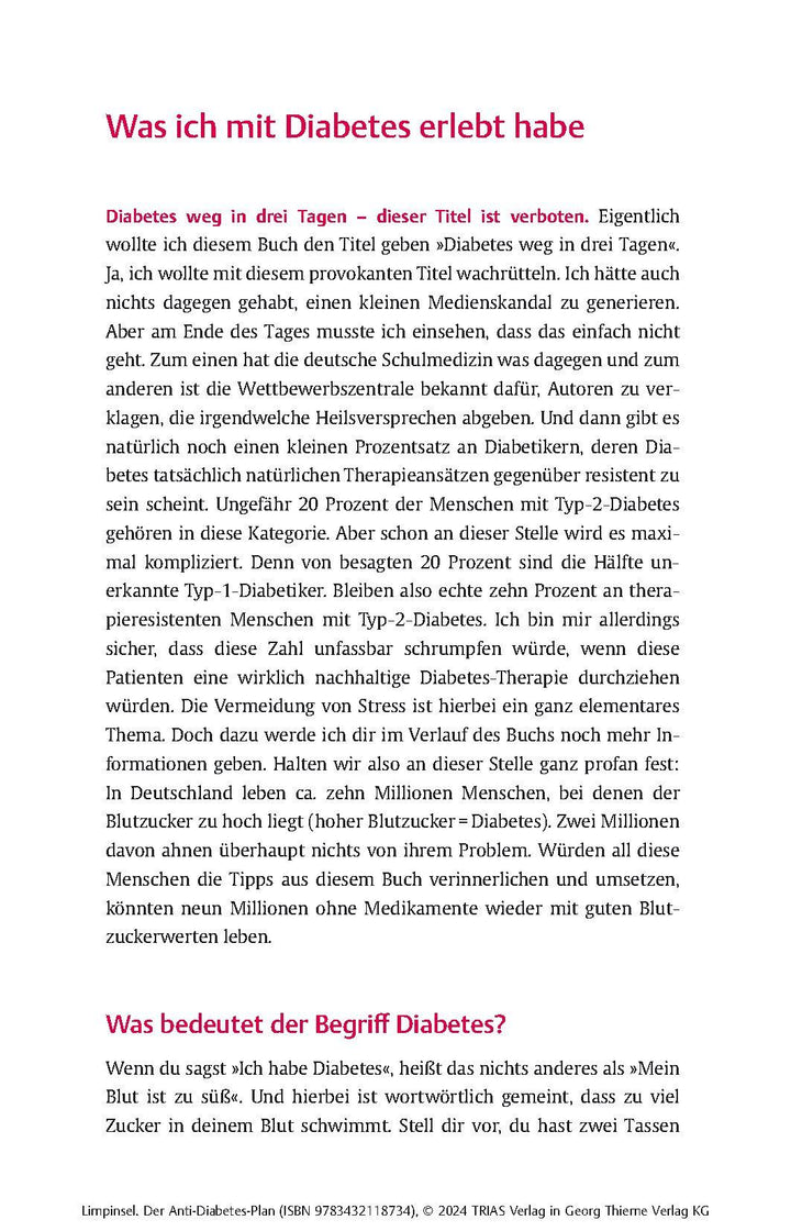 Der Anti-Diabetes-Plan | Limpinsel, Rainer