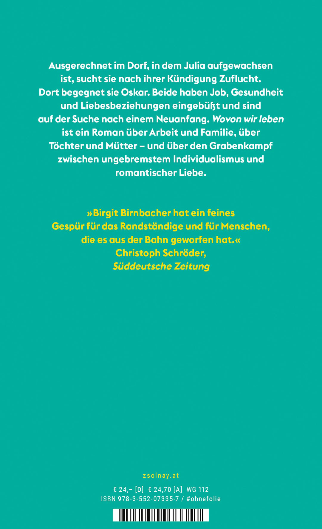 Wovon wir leben | Birnbacher, Birgit