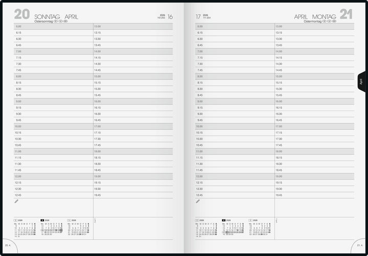 BRUNNEN 1078760906 | Buchkalender Mod. 787 2026 | A4, Kunststoff, schwarz | -