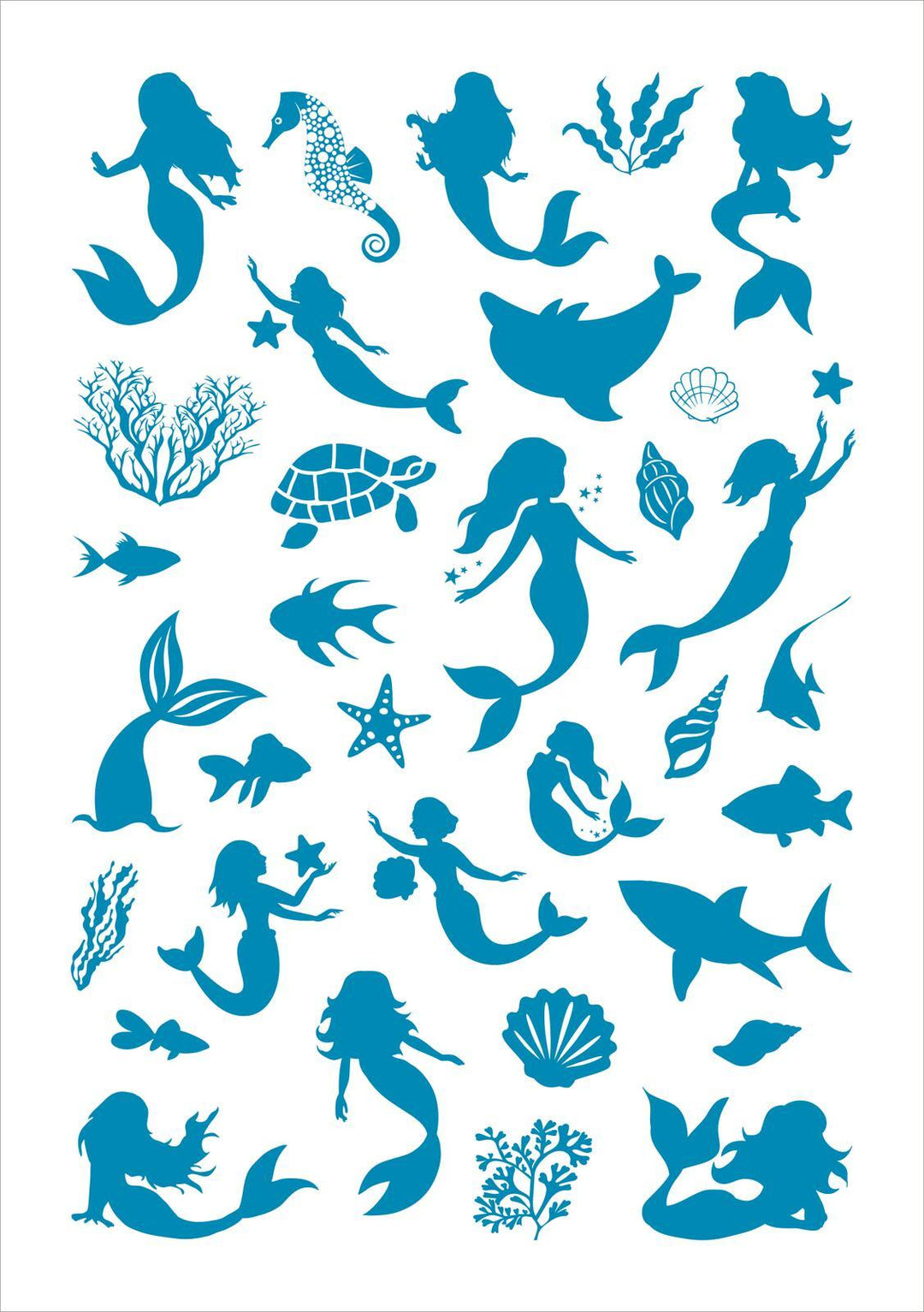 Metallic-Sticker - Meerjungfrauen | -