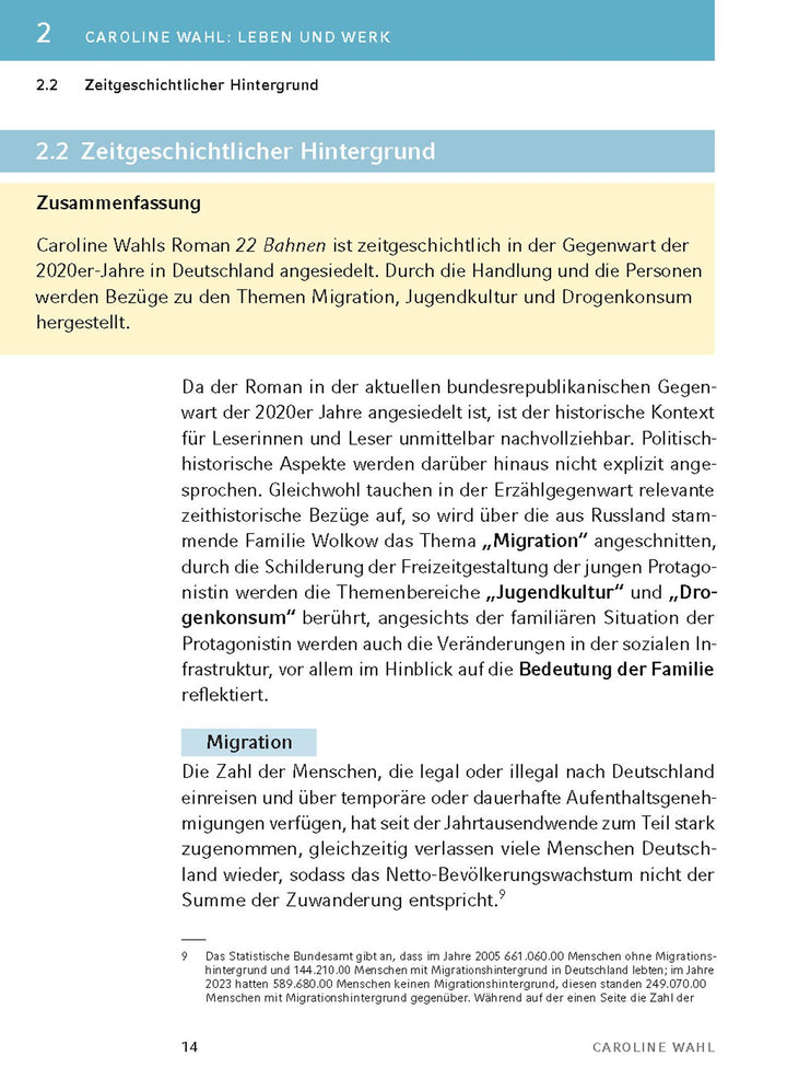 22 Bahnen von Caroline Wahl - Textanalyse und Interpretation | Wahl, Caroline