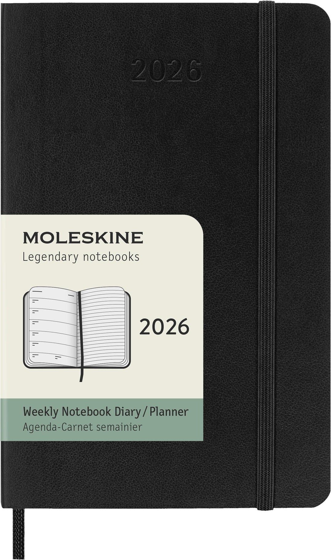 Moleskine 12 Monate Wochen Notizkalender 2026, Pocket/A6, 1 Wo = 1 Seite, re...
