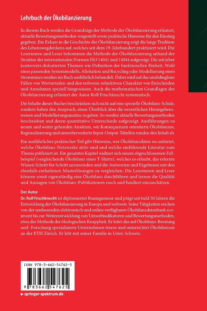 Lehrbuch der Ökobilanzierung | Frischknecht, Rolf