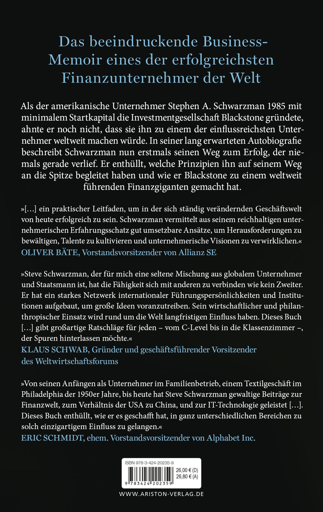 Worauf es ankommt | Schwarzman, Stephen