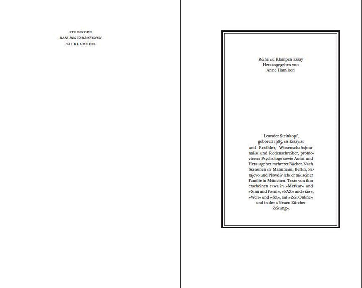 Der Reiz des Verbotenen | Steinkopf, Leander