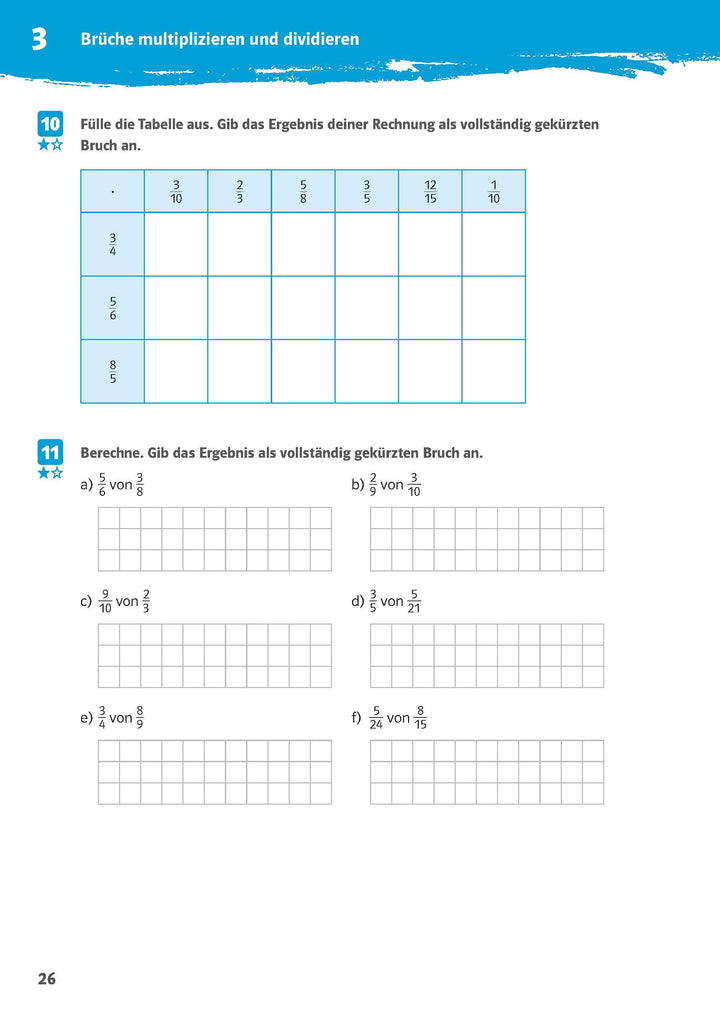 10-Minuten-Training Rechnen mit Brüchen. Mathematik 5./6. Klasse | -