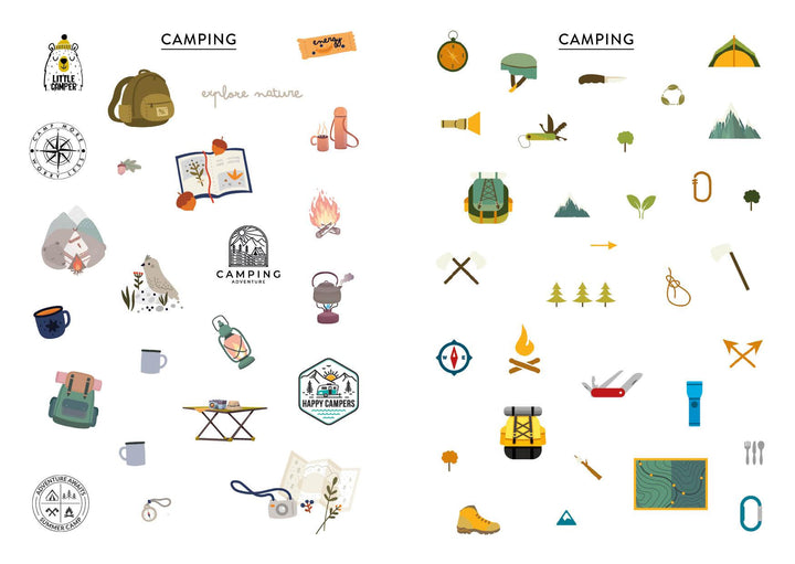 Bullet Journal Stickerbuch - Camping & Nature Love - Über 600 Sticker für al...