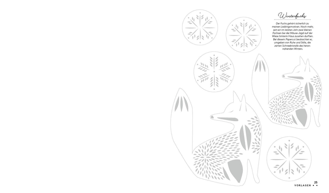 Set: Christmas Papercut - Die Vorlagenmappe mit Anleitung und 20 weihnachtli...