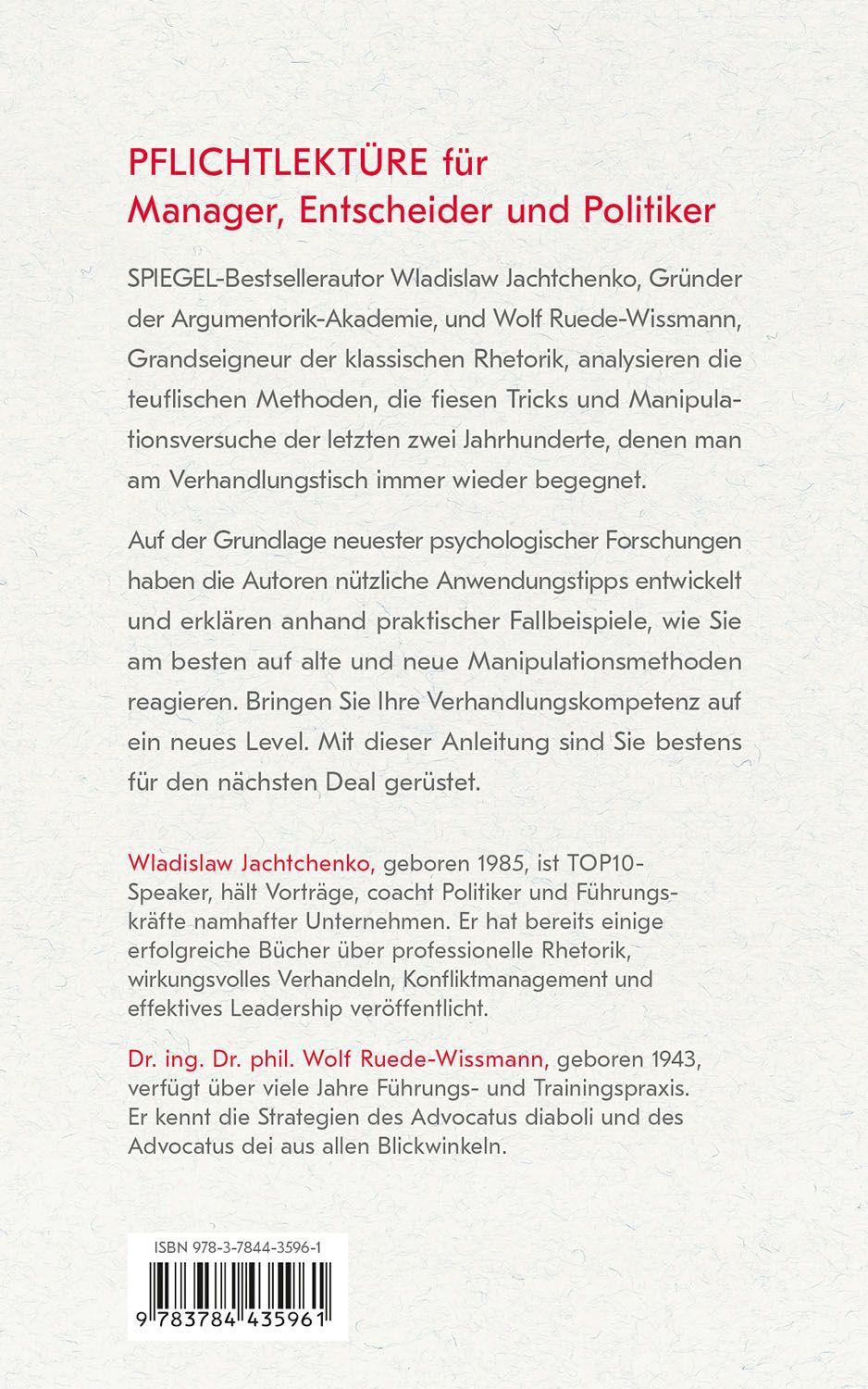 Satanische Verhandlungskunst | Jachtchenko, Wladislaw | Ruede-Wissmann, Wolf