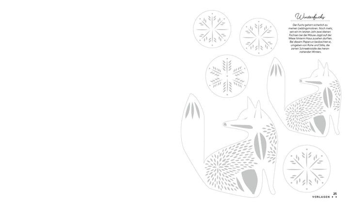 Set: Christmas Papercut - Die Vorlagenmappe mit Anleitung und 20 weihnachtli...