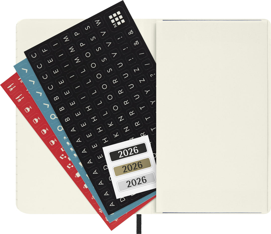 Moleskine 12 Monate Wochen Notizkalender 2026, Pocket/A6, 1 Wo = 1 Seite, re...