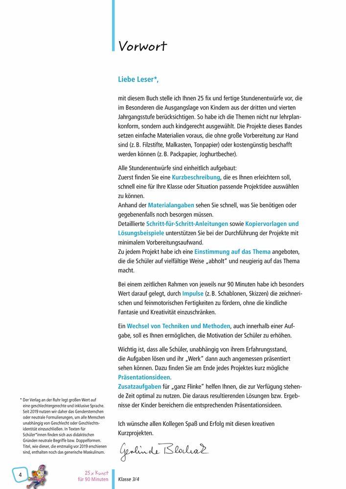 25 x Kunst für 90 Minuten - Klasse 3/4 | Blahak, Gerlinde
