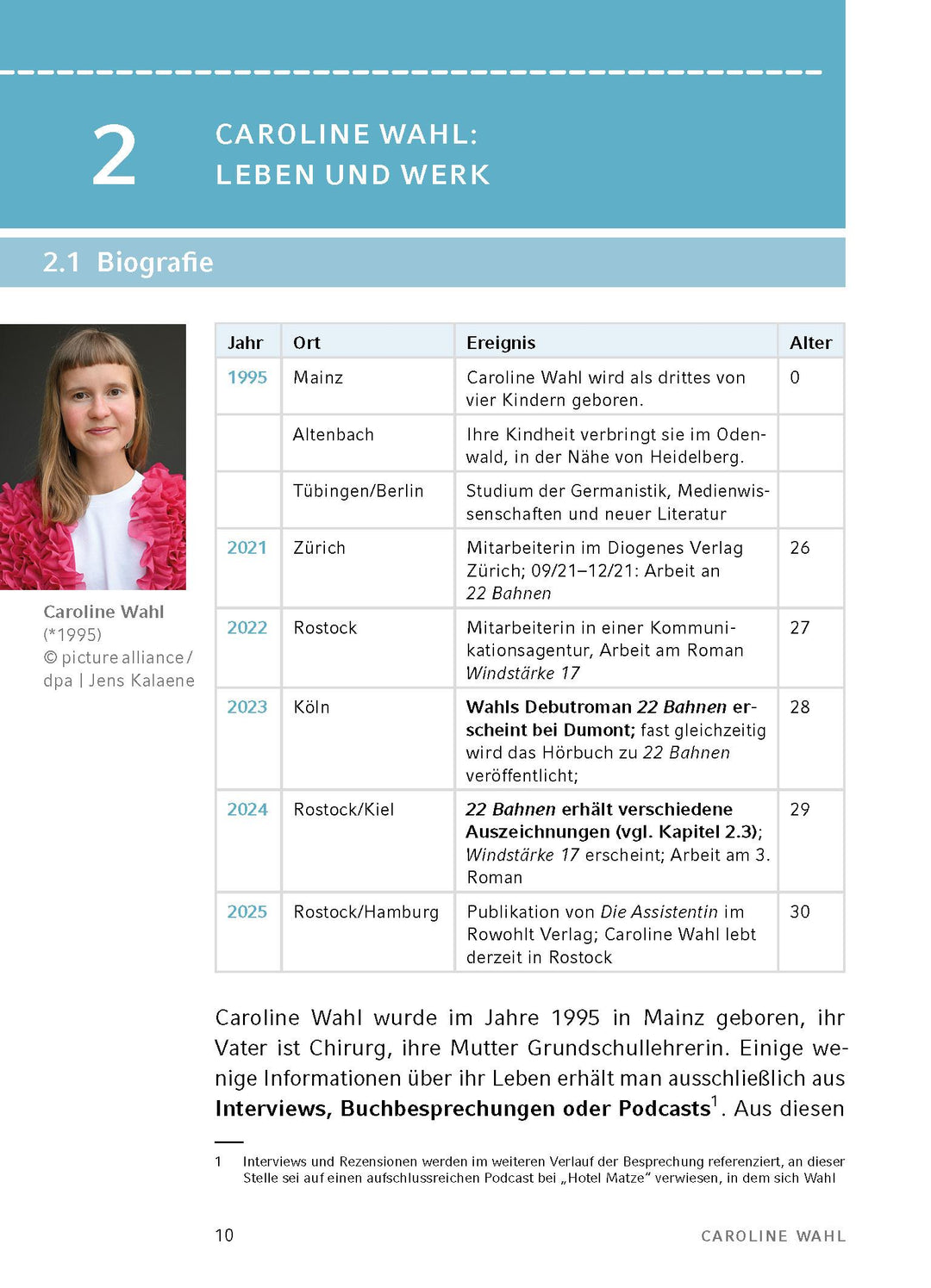 22 Bahnen von Caroline Wahl - Textanalyse und Interpretation | Wahl, Caroline