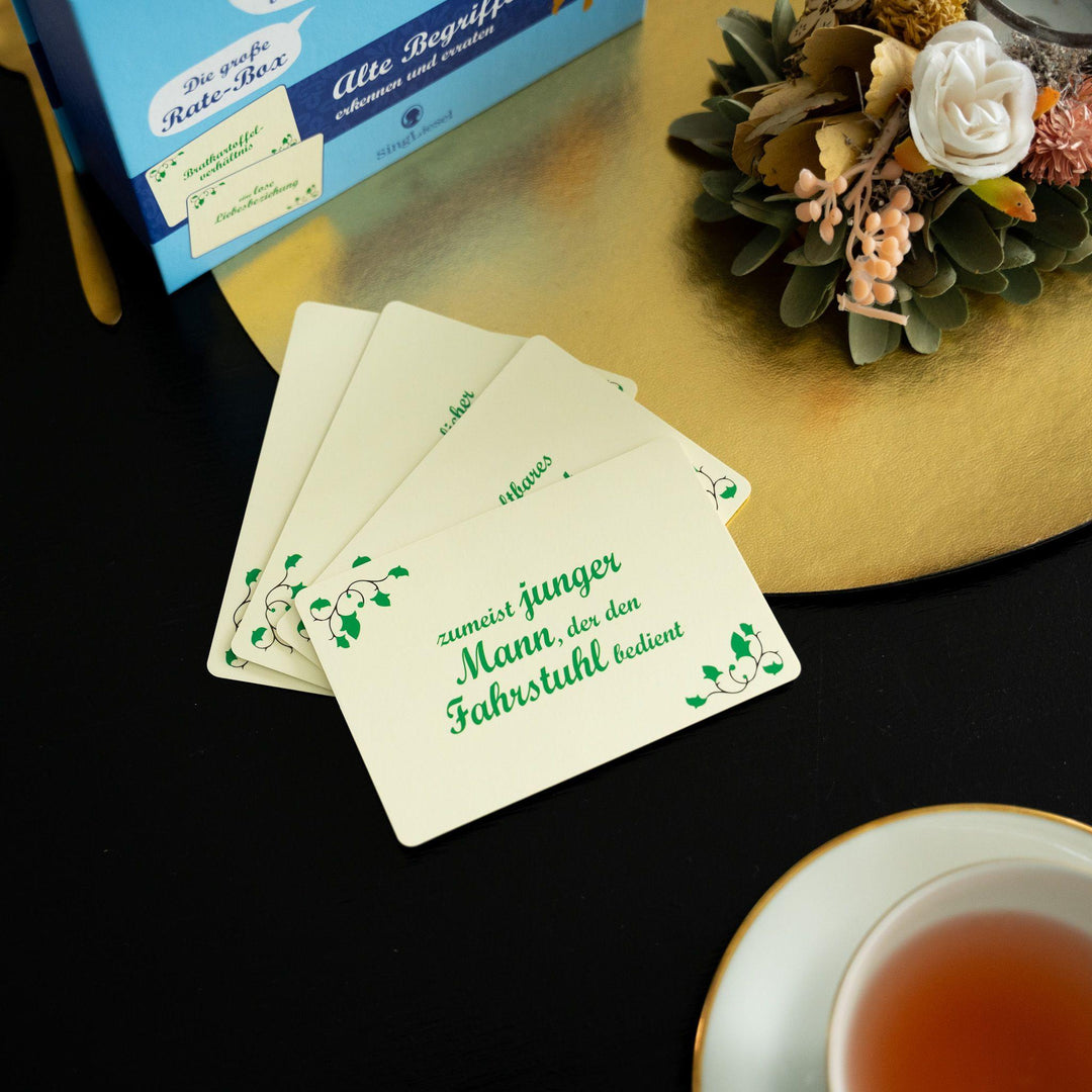 Die große Rate-Box rund um fast vergessene Begriffe | GmbH, SingLiesel