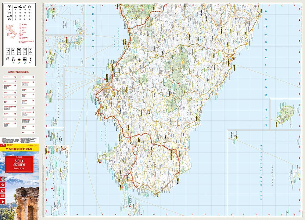 MARCO POLO Reisekarte Italien 14 Sizilien 1:225.000 | -