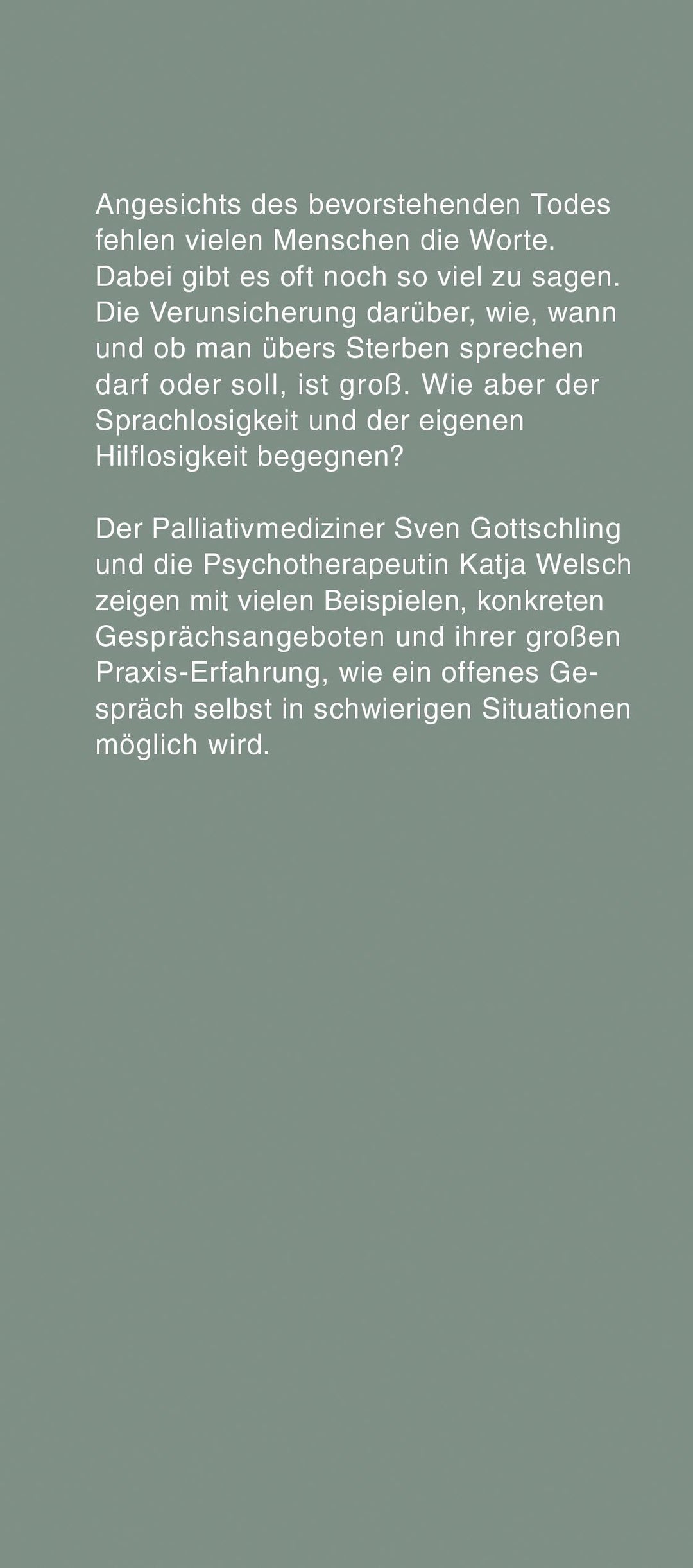 Übers Sterben reden | Gottschling, Sven | Welsch, Katja