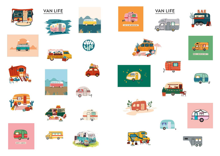 Bullet Journal Stickerbuch - Camping & Nature Love - Über 600 Sticker für al...