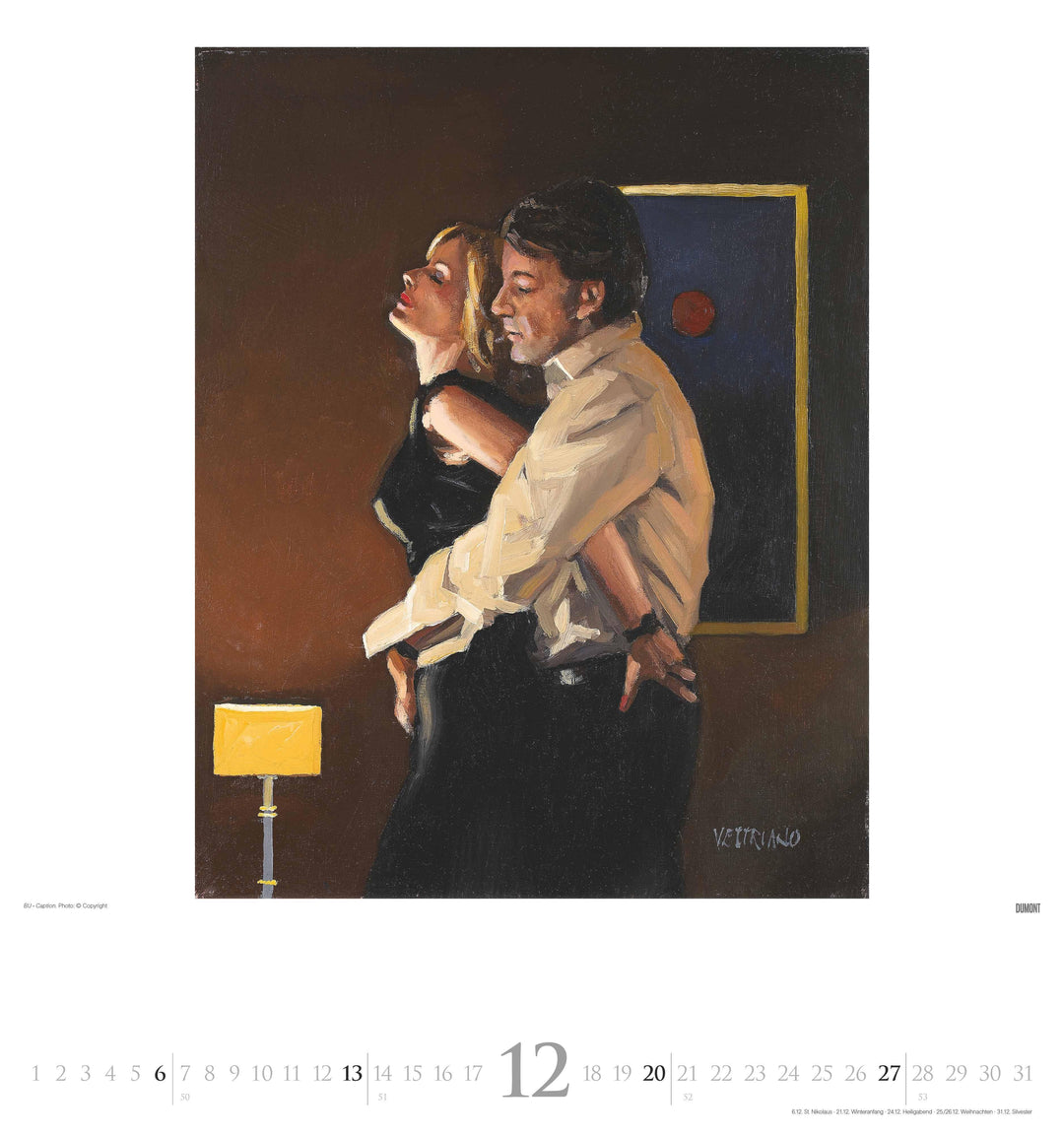 Jack Vettriano 2026 - Kunst-Kalender - Wand-Kalender - 45x48 | -