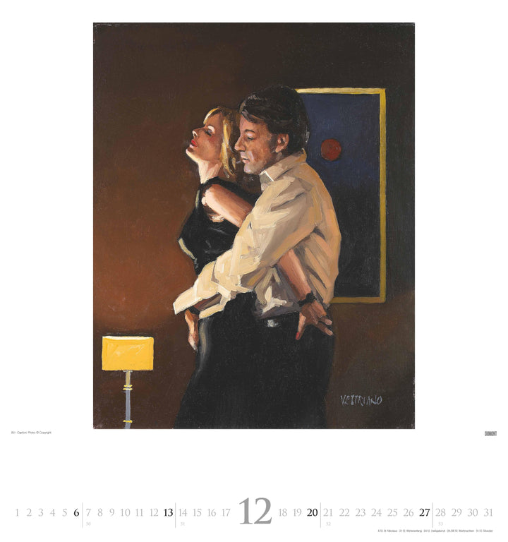 Jack Vettriano 2026 - Kunst-Kalender - Wand-Kalender - 45x48 | -