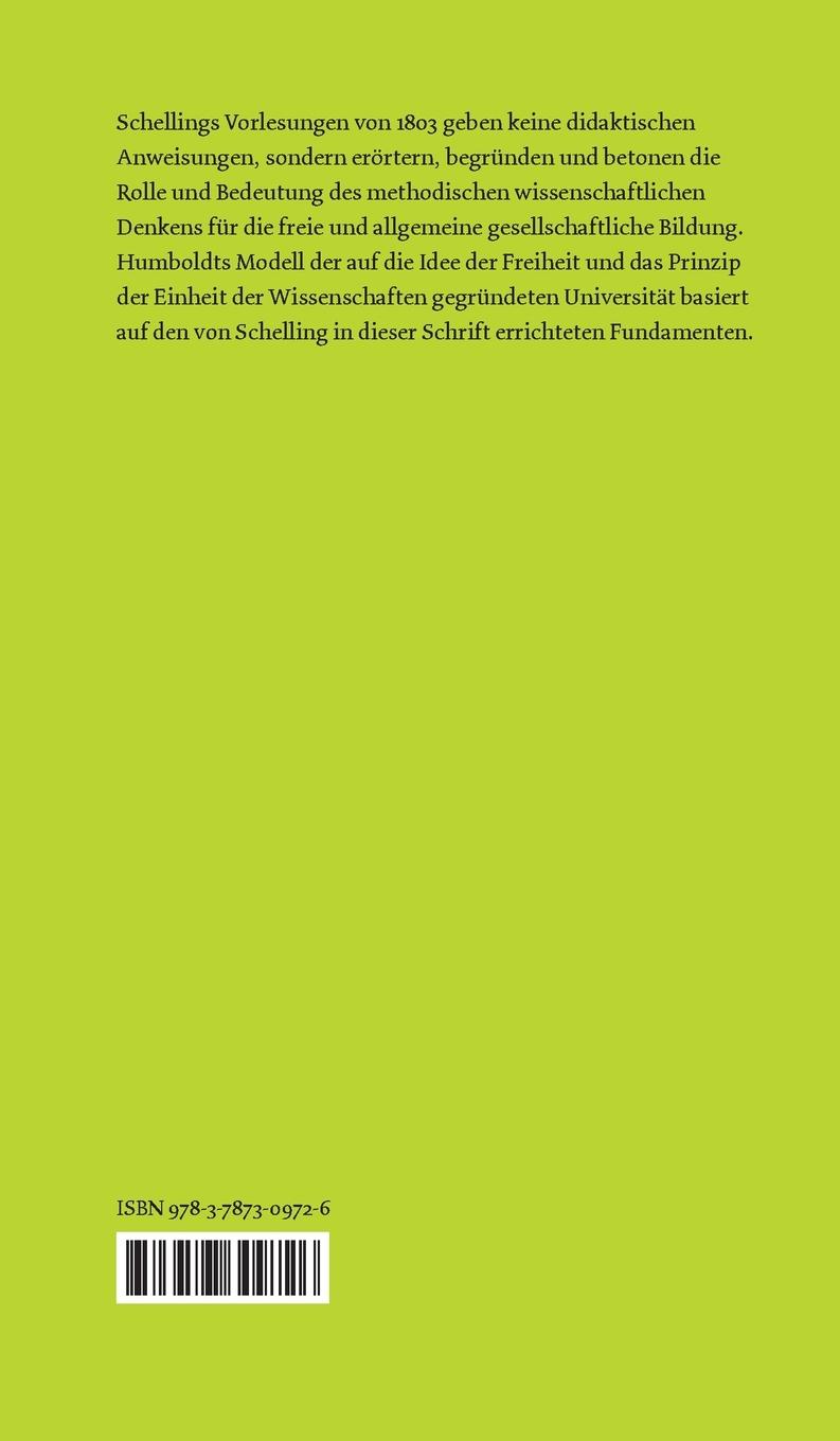 Vorlesungen über die Methode (Lehrart) des akademischen Studiums | Schelling...