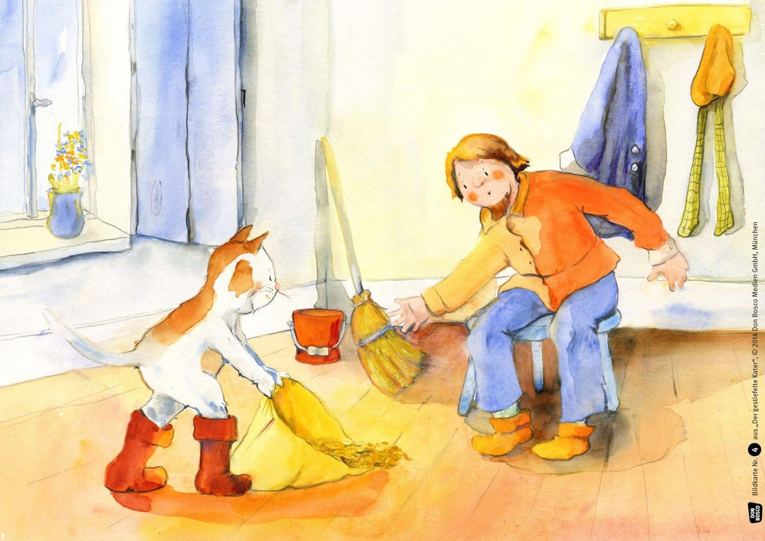 Der gestiefelte Kater. Kamishibai Bildkartenset. | Grimm, Brüder