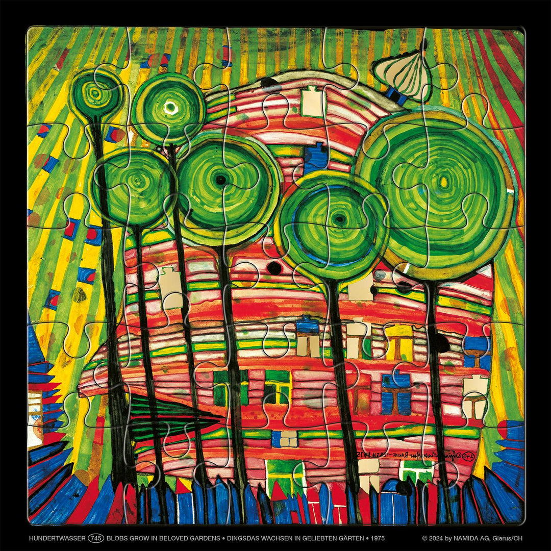 Hundertwasser Puzzle mit Grußkarte | -