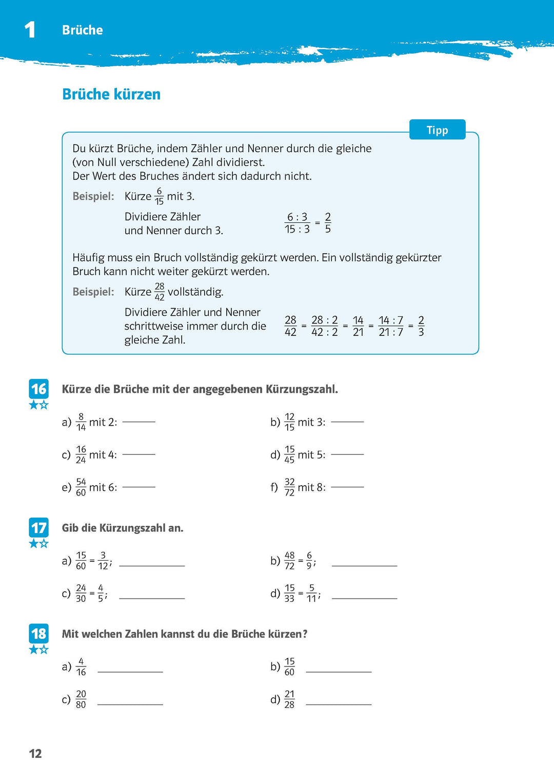 10-Minuten-Training Rechnen mit Brüchen. Mathematik 5./6. Klasse | -